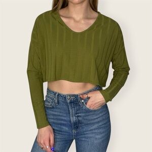Publik Green Long Sleeve Crop top
